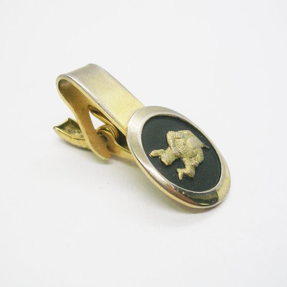 Vintage Tie Clip Spaceman Astronaut gold tone Formal Tie Clasp by Robbins - Picture 2 of 3